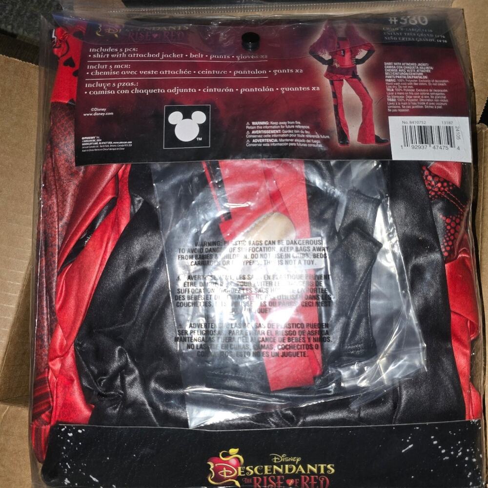 Disney Descendants The Rise of Red Kids Costume Child XL 14-16 NWT - Picture 4 of 9